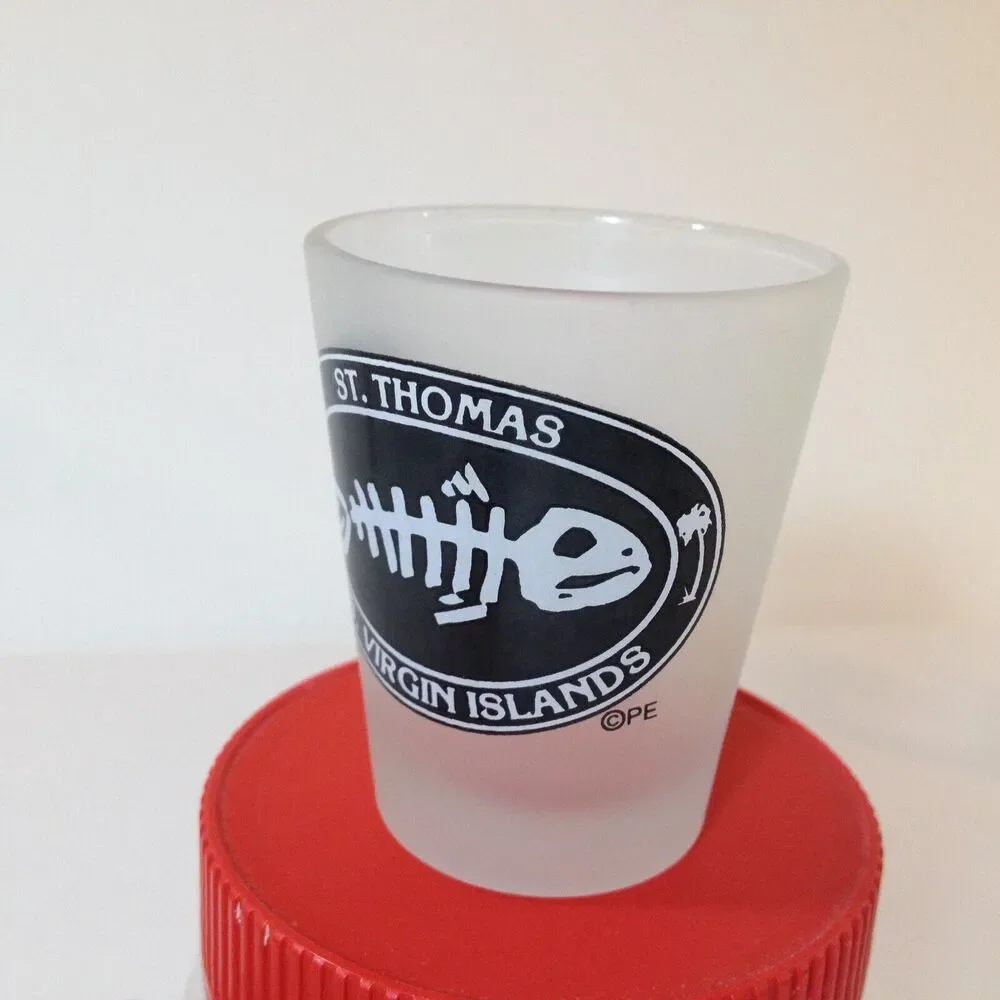 Vintage St. Thomas US Virgin Islands Souvenir Smoked Shot Glass